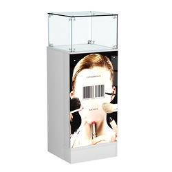 Прилавок со световым коробом квадратный №11, Серый