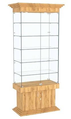 Витрина с дверками широкая с 5-ю полками ДОНЖОН №501, Дуб Золотистый