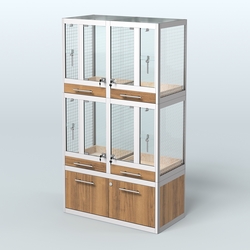 Витрина малая для продажи птиц в зоомагазин серии ЖАКО-02, Орех