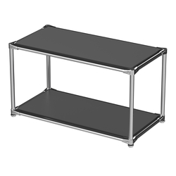 Хромированный стеллаж СТИЛЬ №4а-3 малый с полками ДСП, Черный