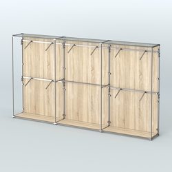 Торговая система ХРОМ (задняя стенка - ДСП) 3600 мм с поручнями №9, Дуб Сонома