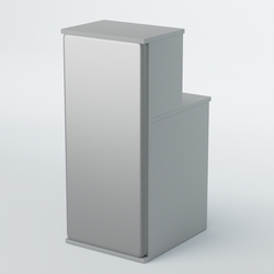 Ресепшен БАРОН №2 (ровная поверхность), Серый + Экокожа серебристая