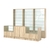 Комплект стеллажей со стеклянными полками U-6 №12-1 и прилавков ЭК-03 Дуб сонома