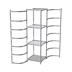 Хромированное вешало ДУГА №1-4 с зеркальными полками 4 мм, Серый