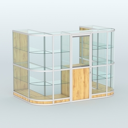 Павильон из профиля пристенный №4г (4,05 кв. м), Дуб Золотистый