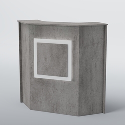 Ресепшен угловой КВАДРАТ №2, Бетон Чикаго светло-серый F186 ST9