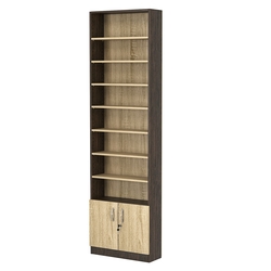 Стеллаж из ДСП с 7-ю полками 200x600 мм серии LEVEL-7 №3 (З/C - ДВП), Дуб Венге + Дуб Сонома