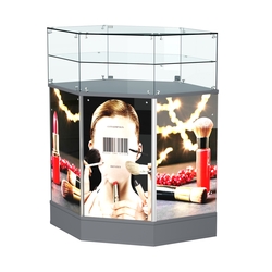 Прилавок со световым коробом и одной полкой №7, Темно-Серый