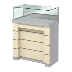 Торговый прилавок с утопленным фасадом широкий №УФ-1-900, Серый + Крем Вайс