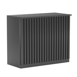 Торговый стол-прилавок широкий с планками серии ВЕРТИКАЛЬ №20, Антрацит