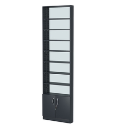 Стеллаж из ДСП с 7-ю полками 100x600 мм серии LEVEL-7 №1-2 (З/C - ЗЕРКАЛО), Антрацит