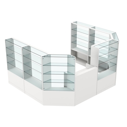 Торговый пристенный островок ГРАЦИЯ №9 (открытый) (7.43 кв.м), Белый