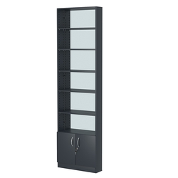 Стеллаж из ДСП с 5-ю полками 150x600 мм серии LEVEL-5 №2-2 (З/C - ЗЕРКАЛО), Антрацит