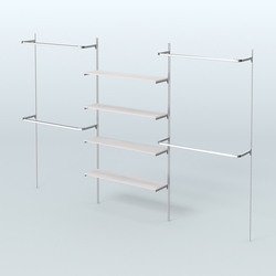 Neo Fix №5 с полками из ДСП и П-образными поручнями (3600 мм), Ясень Анкор светлый