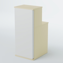 Ресепшен БАРОН №2 (ровная поверхность), Крем вайс + Экокожа белая