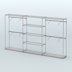 Торговая система ХРОМ без ДСП 3600 мм с прозрачными полками и поручнями №5, Серый