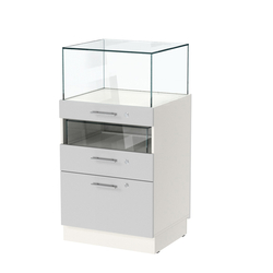 Прилавок ювелирный "Диаманд" №2-600, Белый + Серый