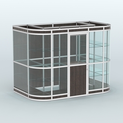 Павильон из профиля пристенный №8в (4,05 кв. м), Дуб Венге