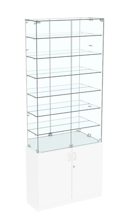 Высокая витрина ИСТРА №734 (задняя стенка - зеркало), Белый
