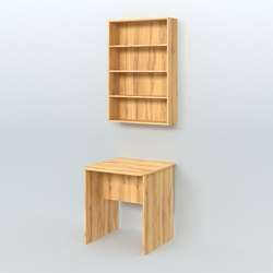 Распаковочный квадратный стол с антресолью для аптеки Р-01, Дуб Золотистый