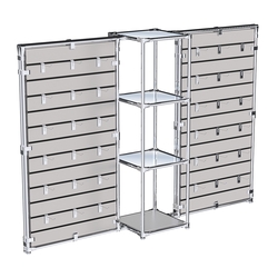 Хромированное вешало ЩИТ №2-4 с зеркальными полками 4мм, Серый