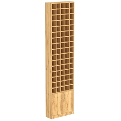 Торговый стеллаж с накопителем и ячейками для галстуков №2, Дуб Золотистый