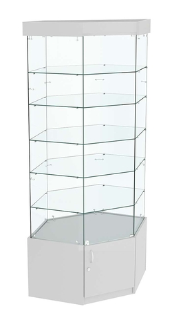 Витрина "Истра" угловая №917, шестигранная, (З.С-стекло), Серый