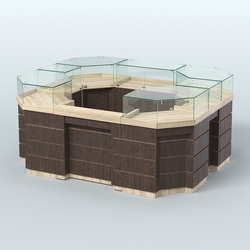 Торговый островок GOLD №3 (4,94 кв.м), Дуб Сонома + Дуб Венге