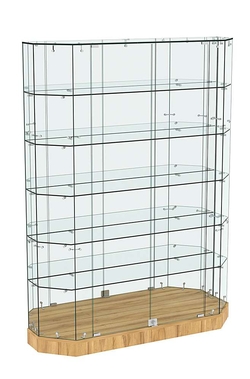 Торговая стеклянная витрина Хит Продаж со скошенным фасадом низкая №441, Дуб Золотистый