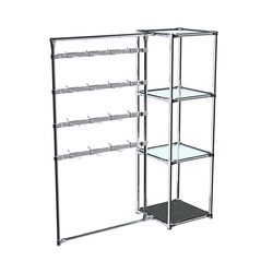 Хромированное вешало ШТАНГА №1-1 с полками стекло 6 мм, Антрацит