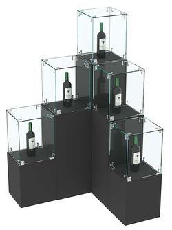 Комплект Демо-стендов со стеклом Льдинка-Шаг №1, Черный