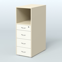 Тумба высокая Стандарт, Крем Вайс + Белый