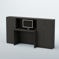 Ресепшен с тумбами и дверками ВЕГА №1, Черный