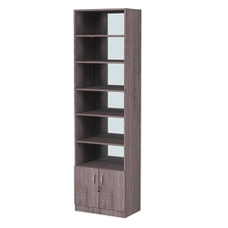 Стеллаж из ДСП с 5-ю полками 350x600 мм серии LEVEL-5 №6-2 (З/C - ЗЕРКАЛО), Ясень Анкор темный