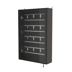 Витрина настенная №2-1Б с эконом панелью и стеклянными дверками серии Collecto, Дуб Венге