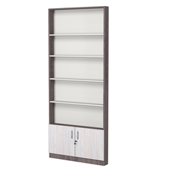 Стеллаж из ДСП с 4-мя полками 100x900 мм серии LEVEL-4 №8 (З/C - ДВП), Ясень Анкор темный + Ясень Анкор светлый