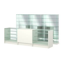 Комплект низких витрин ХП-11 и прилавков ЭК-4, Белый