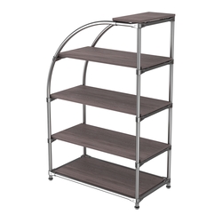 Хромированный стенд универсальный TD-06 (Т) с полками ДСП 16мм, Ясень Анкор темный