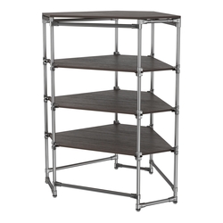 Хромированный стенд Прогресс №3-4 (с полками ДСП 16мм), Дуб Венге