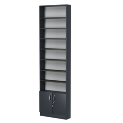 Стеллаж из ДСП с 8-ю полками 150x600 мм серии LEVEL-8 №2 (З/C - ДВП), Антрацит