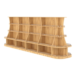 Островной низкий стеллаж ГАРАНТ №5-О с ограничителями, Дуб Золотистый