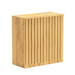 Торговый стол-прилавок широкий с планками серии ПРИЛИВ №20, Дуб Золотистый