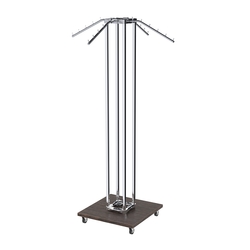 Торговое вешало для одежды ЁЛОЧКА с наклонными кронштейнами №3-4К-5Ц-ТНХ, Дуб Венге