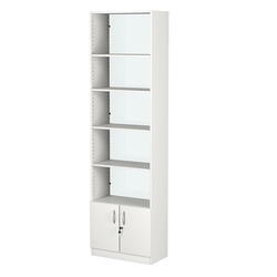 Стеллаж из ДСП с 4-мя полками 300x600 мм серии LEVEL-4 №5-1 (З/C - СТЕКЛО), Белый