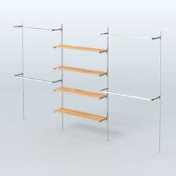 Neo Fix №5 с полками из ДСП и П-образными поручнями (3600 мм), Дуб Золотистый