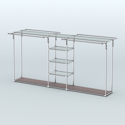 Островная торговая система ХРОМ 3600 мм с поручнями №11, Ясень Анкор темный