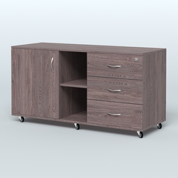 Тумба сервисная правая Киви, цвет светлый дуб, Ясень Анкор темный