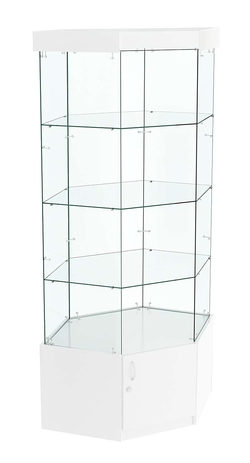 Витрина "Истра" угловая №117, шестигранная (З.С-стекло), без дверей, Белый