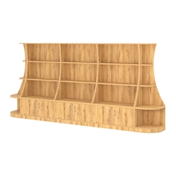 Пристенный низкий стеллаж ГАРАНТ №3, Дуб Золотистый