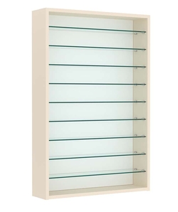 Витрина настенная №2-5Г открытая с девятью полками, Крем Вайс